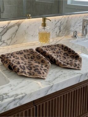 City Chic Leopard Print Cotton Face Towels